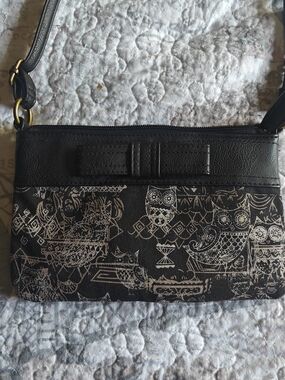 Black Owl-Print Crossbody Bag – Unbranded